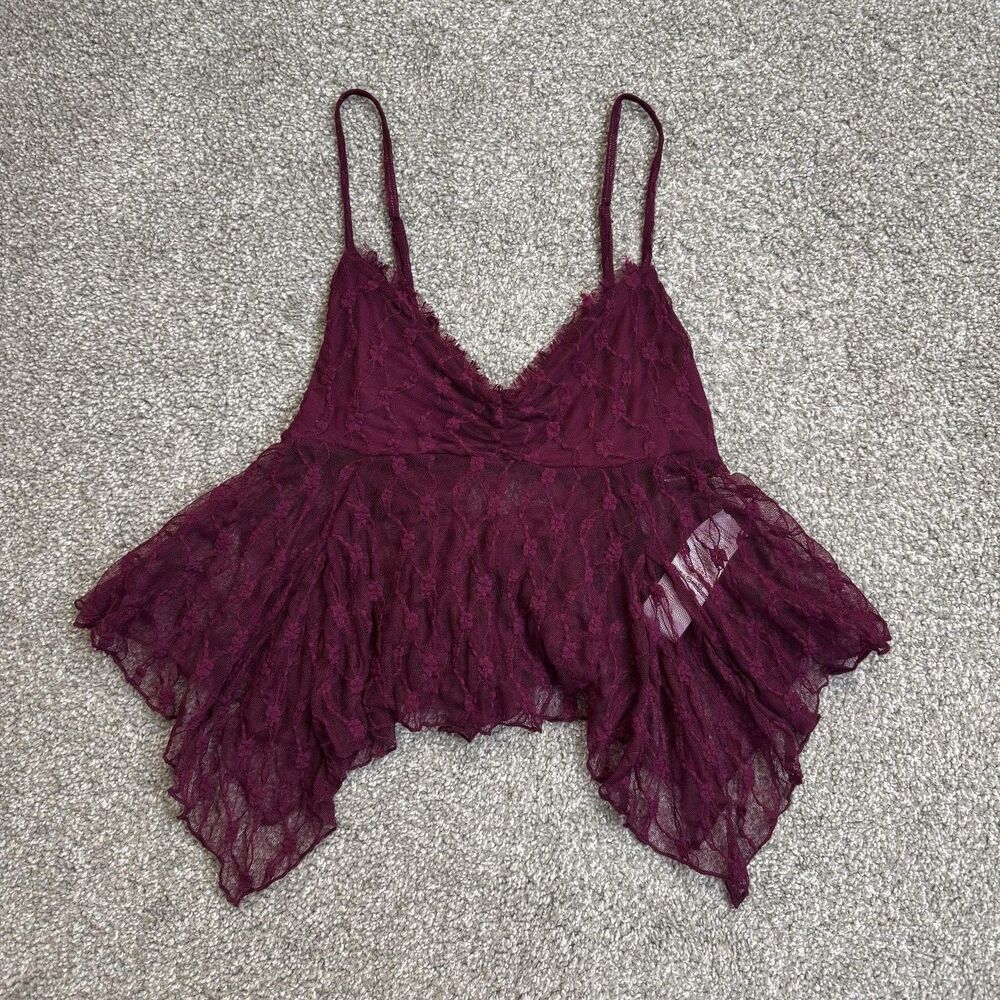 Kimchi Blue Tank Top Womens Small Purple Lace Babydoll Bow Cami Fairy Festival